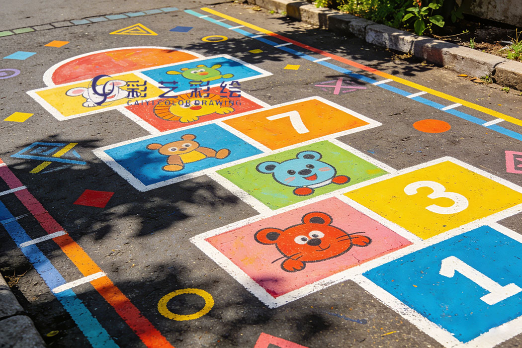 苏州彩绘润童心，地面游戏伴成长