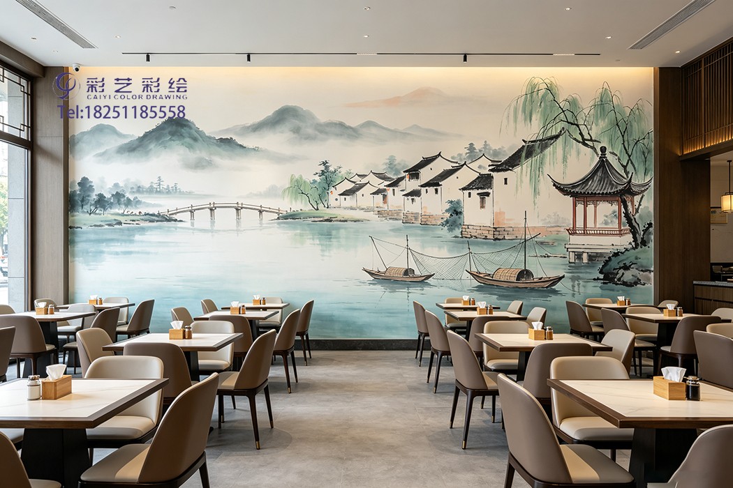 苏州饭店墙体彩绘 苏州饭店墙体彩绘