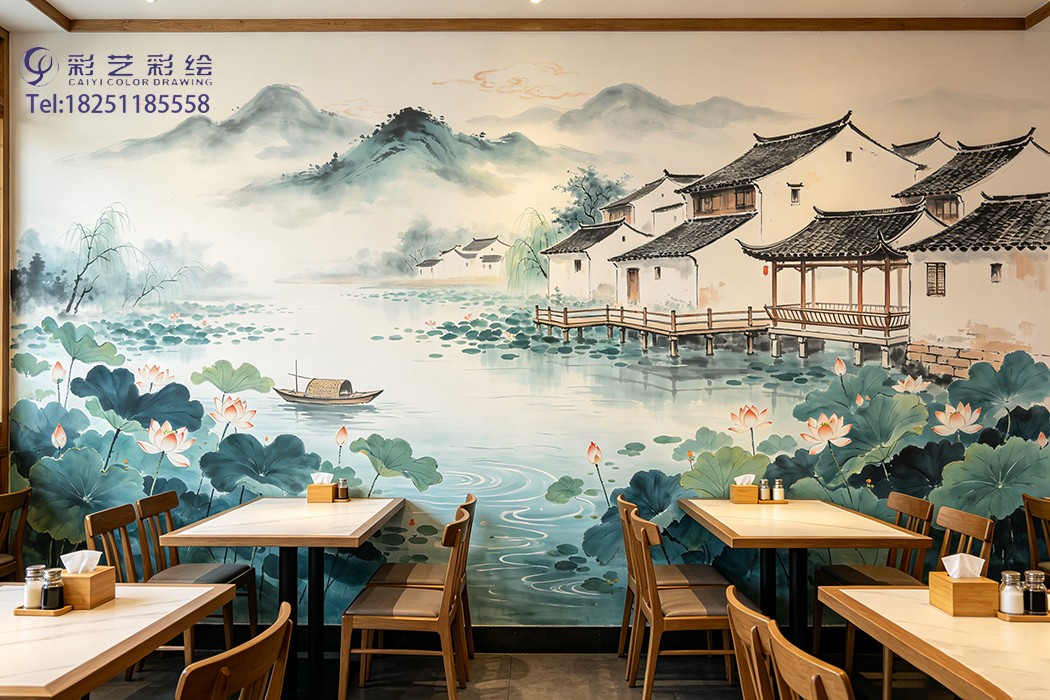 苏州饭店墙体彩绘