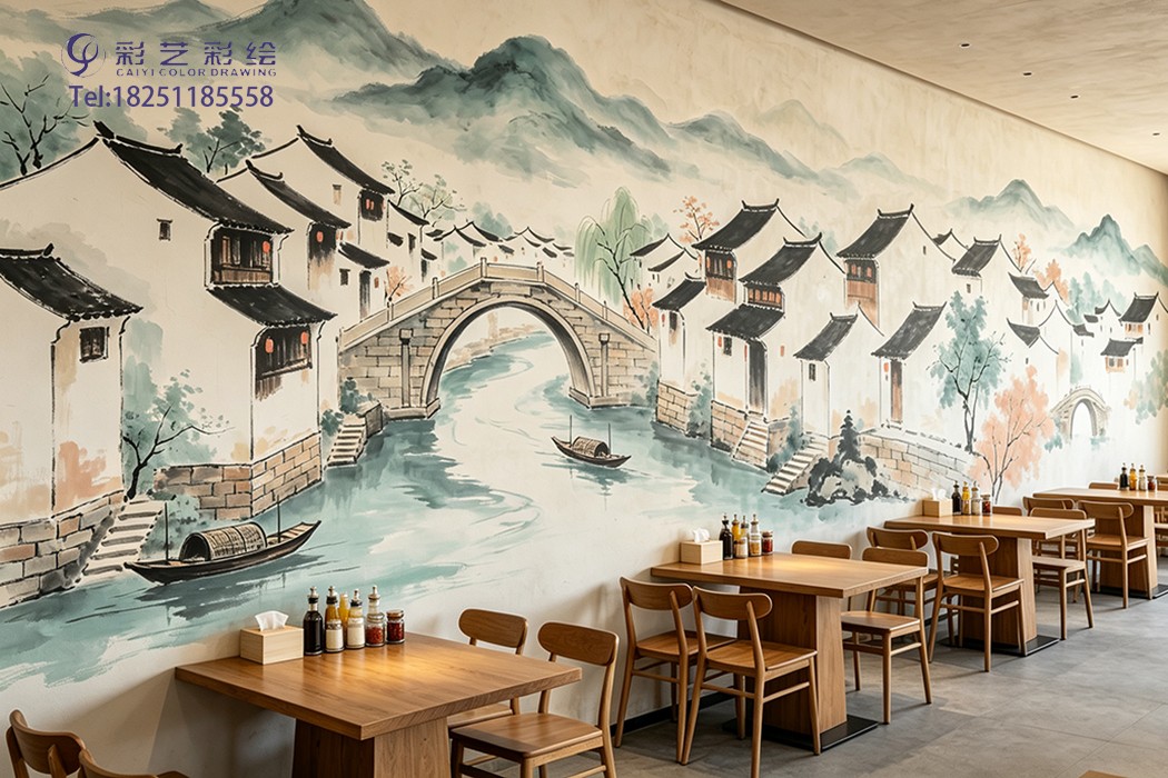 苏州饭店墙体彩绘 苏州饭店墙体彩绘