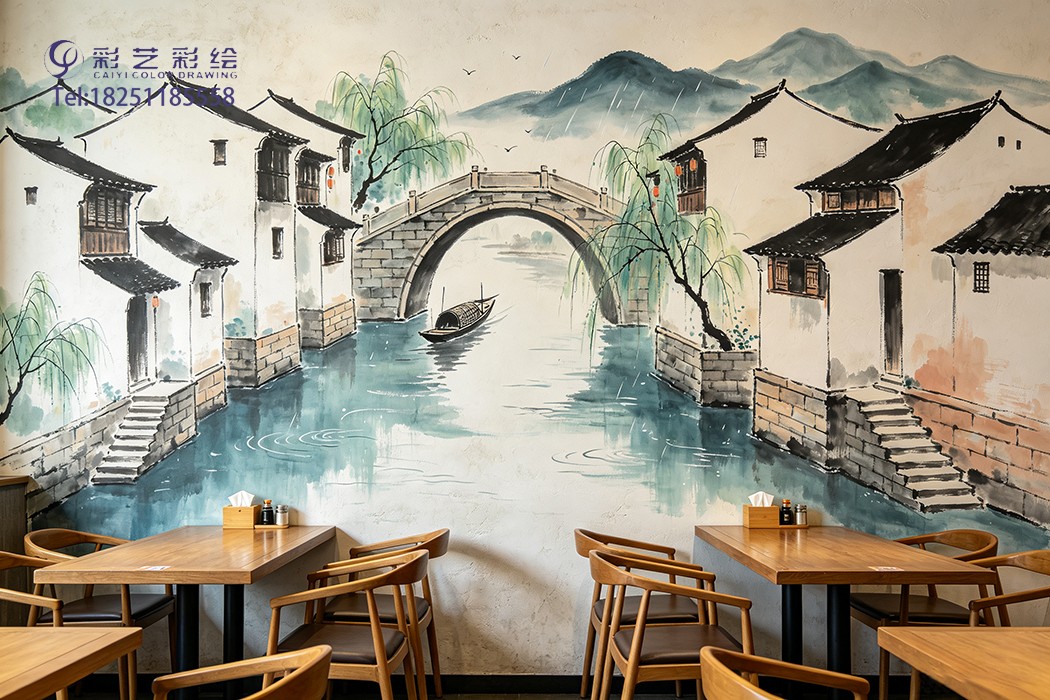 苏州饭店墙体彩绘 苏州饭店墙体彩绘